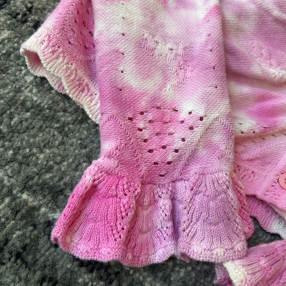 LOVE SHACK FANCY Aldridge Tie-Dye Pointelle Cardigan - Picture 10 of 10